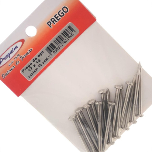 Cartela Prego Aco Preguim Com Cabeca 17X18 (3,00X41mm) (3,00X41mm) Com 15 Pecas 1965