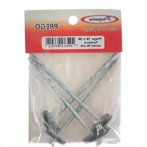 Cartela Prego Telheiro Preguim Galvanizado 18X36 (3,40X83mm) (3,40X83mm) Com 04 Pecas 7912