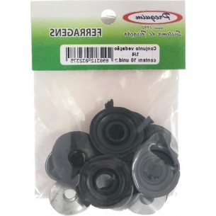 Arruela Para Telha Preguim Conjunto De Vedacao Pvc/Chapa 1/4'' Cartela Com 10 Pecas 2375