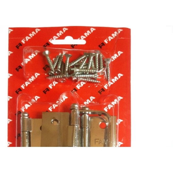 Dobradica Fama 1295 Fox 3.1/2''Porta Camarao Blister 3 Pecas