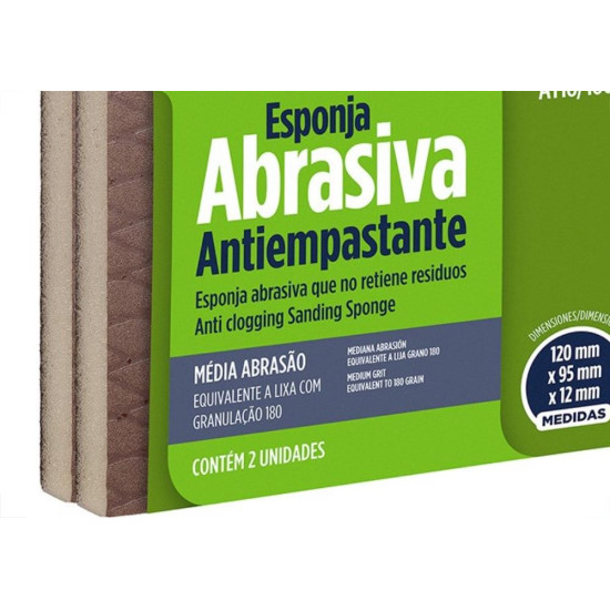 Esponja Abrasiva Atlas 120X95 Abrasao Media At18/180