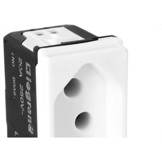 Kit C/4 - Modulo Pial Pop Branco 1 Tomada 20A Lg03020