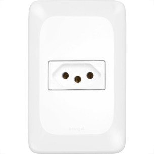 Conjunto Pial Pop 4X2 Branco Com Placa (1Tomada 10A) Lgx030