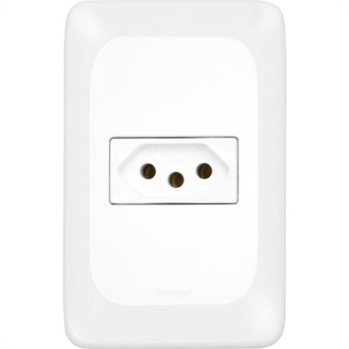 Kit C/5 - Conjunto Pial Pop 4X2 Branco Com Placa (1Tomada...