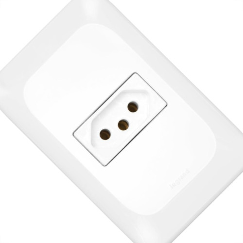 Kit C/5 - Conjunto Pial Pop 4X2 Branco Com Placa (1Tomada...