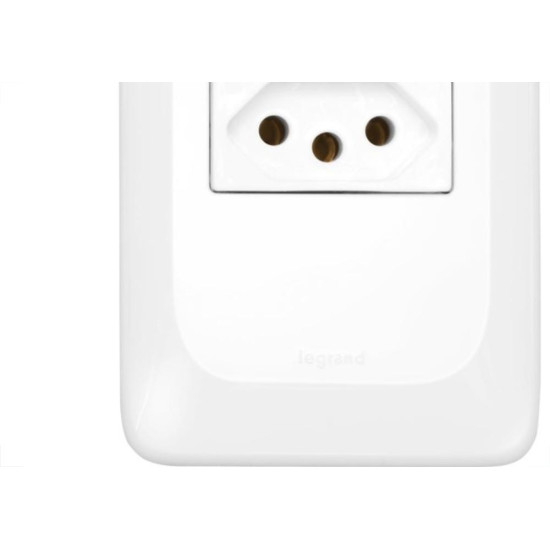 Kit C/5 - Conjunto Pial Pop 4X2 Branco Com Placa (1Tomada...