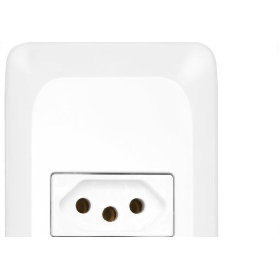 Kit C/5 - Conjunto Pial Pop 4X2 Branco Com Placa (1Tomada...