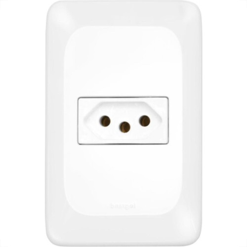 Kit C/2 - Conjunto Pial Pop 4X2 Branco Com Placa (1Tomada...