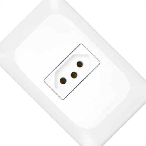 Kit C/2 - Conjunto Pial Pop 4X2 Branco Com Placa (1Tomada...