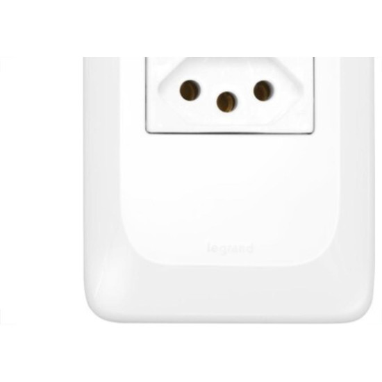 Kit C/2 - Conjunto Pial Pop 4X2 Branco Com Placa (1Tomada...