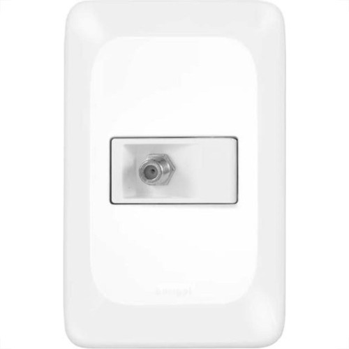Conjunto Pial Pop 4X2 Branco Com Placa (1Tomada Tv Tipo F) Lgx060