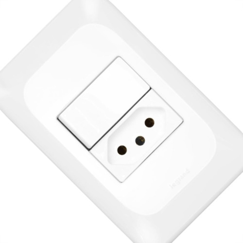 Kit C/5 - Conjunto Pial Pop 4X2 Branco Com Placa (1Simple... Kit C/5 - Conjunto Pial Pop 4X2 Branco Com Placa (1Simple...
