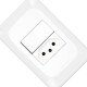Kit C/5 - Conjunto Pial Pop 4X2 Branco Com Placa (1Simple... Kit C/5 - Conjunto Pial Pop 4X2 Branco Com Placa (1Simple...