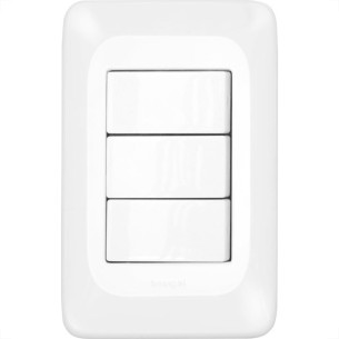 Conjunto Pial Pop 4X2 Branco Com Placa (3Simples) Lgx111