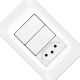 Conjunto Pial Pop 4X2 Branco Com Placa (2Simples+Tomada 10A) Lgx113 Conjunto Pial Pop 4X2 Branco Com Placa (2Simples+Tomada 10A) Lgx113