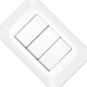 Kit C/5 - Conjunto Pial Pop 4X2 Branco Com Placa (3Parale... Kit C/5 - Conjunto Pial Pop 4X2 Branco Com Placa (3Parale...