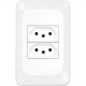 Conjunto Pial Pop 4X2 Branco Com Placa (2Tomada 10A) Lgx303