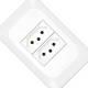 Conjunto Pial Pop 4X2 Branco Com Placa (2Tomada 10A) Lgx303