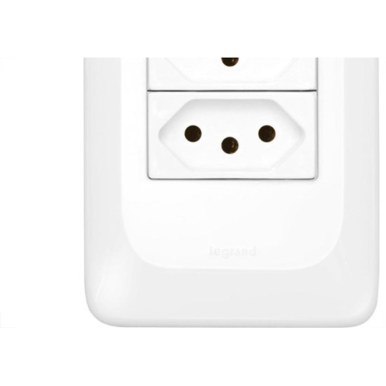 Conjunto Pial Pop 4X2 Branco Com Placa (2Tomada 10A) Lgx303