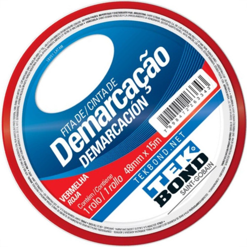 Fita Demarcacao Solo Tekbond 48X15M Vermelha 