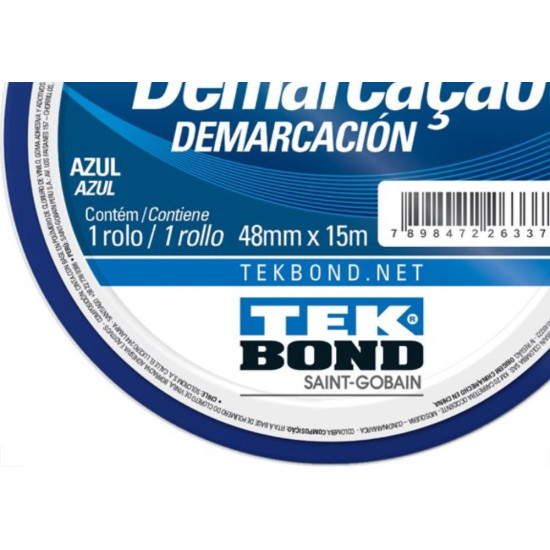 Fita Demarcacao Solo Tekbond 48X15M Azul Fita Demarcacao Solo Tekbond 48X15M Azul