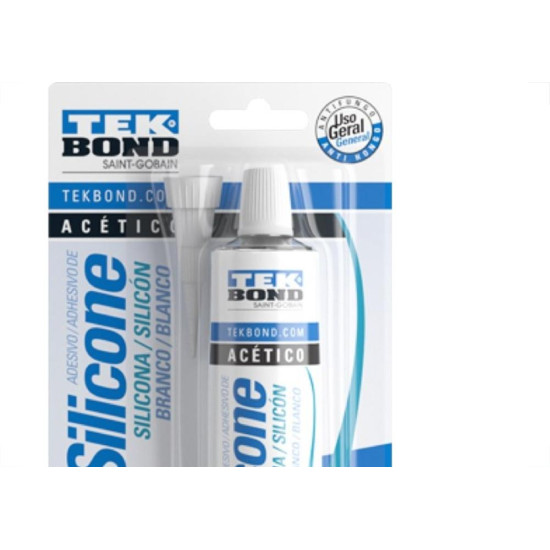 Cola Silicone Tekbond 50G Acetico Branco Cozinhawc Cola Silicone Tekbond 50G Acetico Branco Cozinhawc