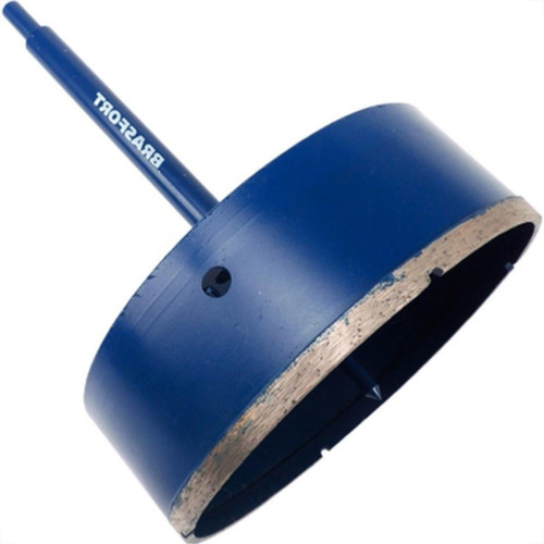 Serra Copo Diamantada Com Haste Brasfort 130Mm Seco/Agua 7955 Serra Copo Diamantada Com Haste Brasfort 130Mm Seco/Agua 7955