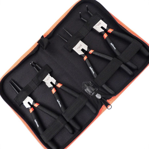 Alicate Aneis Waft Interno Externo Reto Curvo 7E'' Com 4Pecas 6582