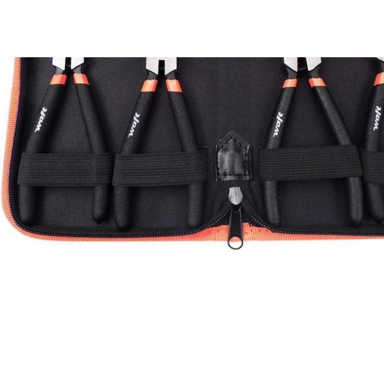 Alicate Aneis Waft Interno Externo Reto Curvo 7E'' Com 4Pecas 6582