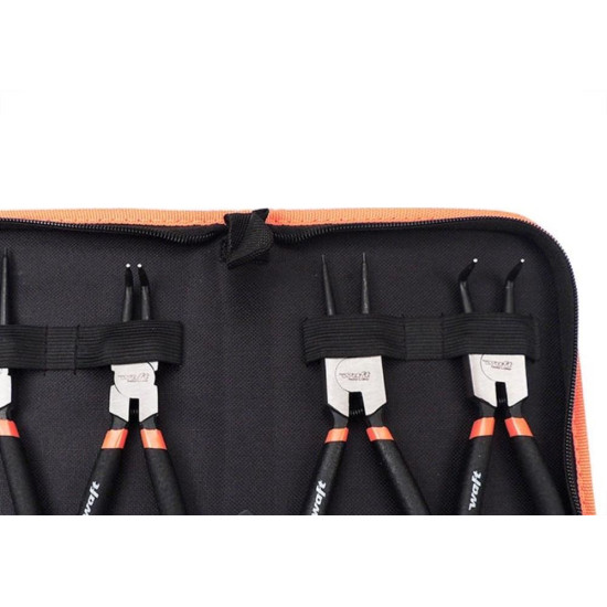 Alicate Aneis Waft Interno Externo Reto Curvo 7E'' Com 4Pecas 6582
