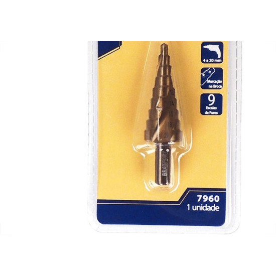 Broca Escalonada Brasfort 4 A 20Mm 7960 Broca Escalonada Brasfort 4 A 20Mm 7960