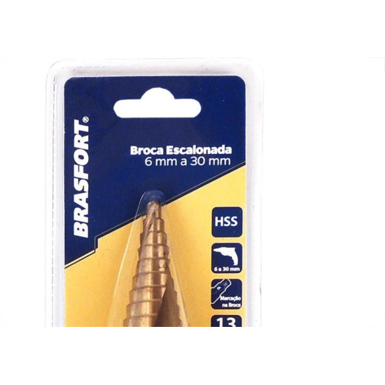 Broca Escalonada Brasfort 6 A 30Mm 7962 Broca Escalonada Brasfort 6 A 30Mm 7962