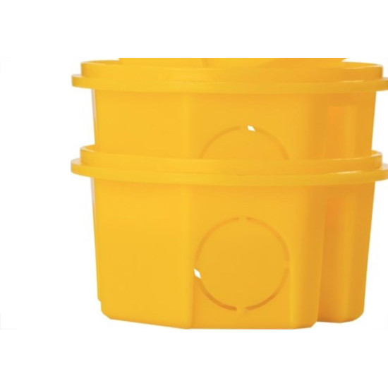 Caixinha Luz Plastica 3X3 Tramontina Amarela Orelha Pvc - Kit C/20