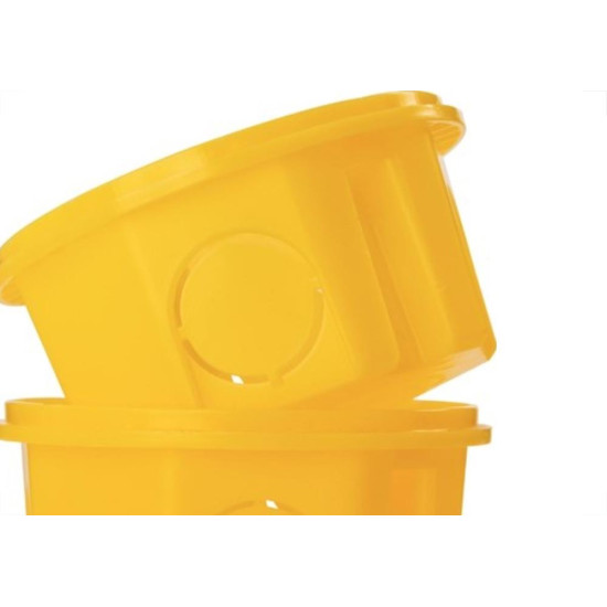 Caixinha Luz Plastica 3X3 Tramontina Amarela Orelha Pvc - Kit C/20