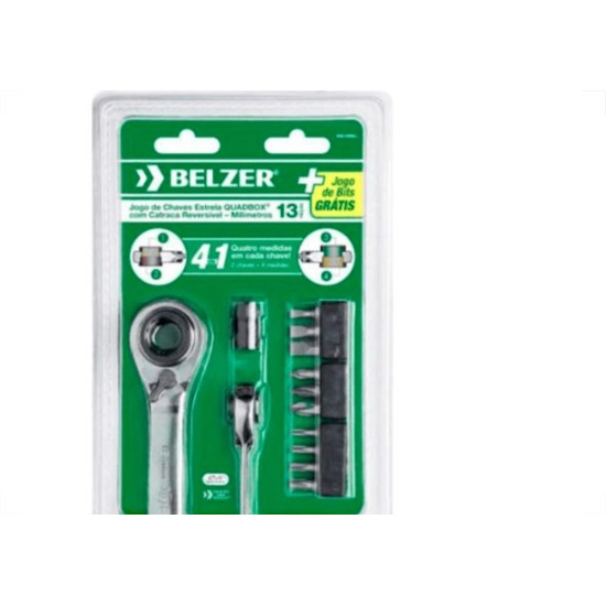 Chave Estrela Belzer Com Catraca Quadbox 8-19Mm Com 13 Pecas 85210Dbj Chave Estrela Belzer Com Catraca Quadbox 8-19Mm Com 13 Pecas 85210Dbj