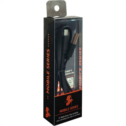 Cabo Tipo C Mobile - Tipo C + Usb A Macho - 5Gb - 1.20M - Preto 018-0038 Cabo Tipo C Mobile - Tipo C + Usb A Macho - 5Gb - 1.20M - Preto 018-0038