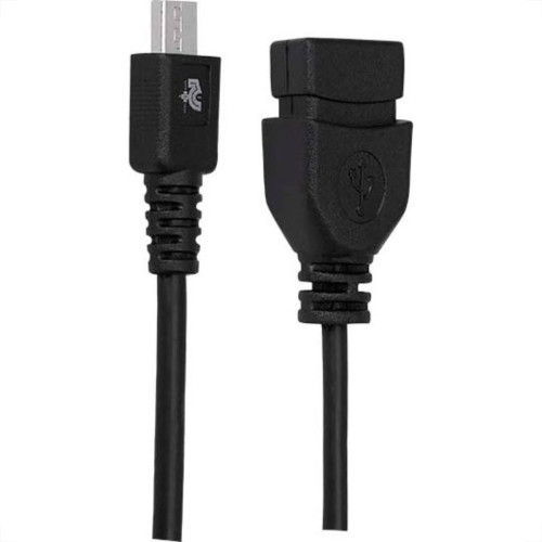 Cabo Micro Usb Mobile - Micro Usb + Usb A Femea - 17Cm - Preto 018-0112 Cabo Micro Usb Mobile - Micro Usb + Usb A Femea - 17Cm - Preto 018-0112
