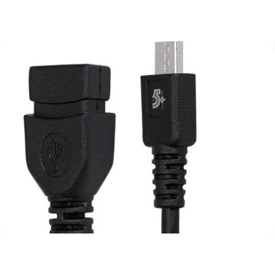 Cabo Micro Usb Mobile - Micro Usb + Usb A Femea - 17Cm - Preto 018-0112 Cabo Micro Usb Mobile - Micro Usb + Usb A Femea - 17Cm - Preto 018-0112