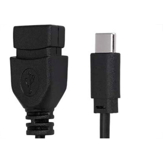 Cabo Tipo C Mobile - Tipo C + Usb A Femea - 17Cm - Preto 018-0114 Cabo Tipo C Mobile - Tipo C + Usb A Femea - 17Cm - Preto 018-0114