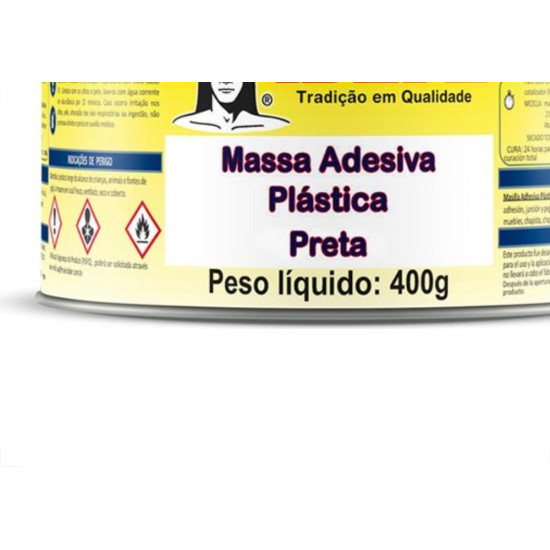 Massa Plastica Ibere 400G Preta Com Catalizador Ib300 - Kit C/12 Massa Plastica Ibere 400G Preta Com Catalizador Ib300 - Kit C/12