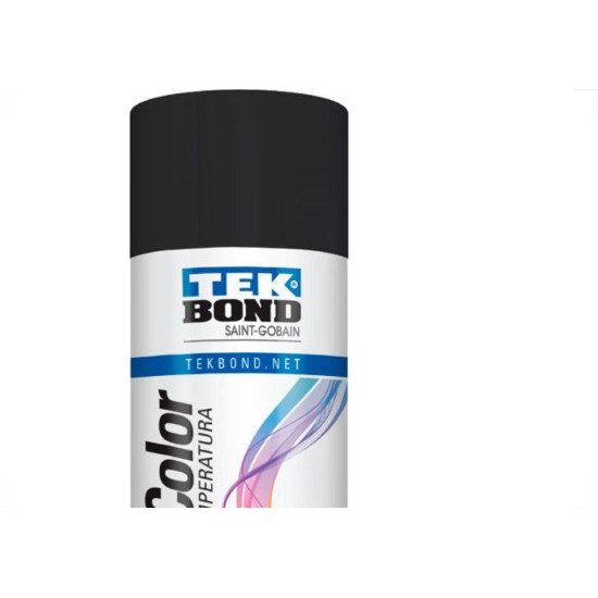 Tinta Spray Tekbond Alta Temperatura Preto Fosco 350Ml Tinta Spray Tekbond Alta Temperatura Preto Fosco 350Ml