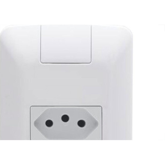 Conjunto Tramontina Aria 4X2 Branco Com Placa (1 Tomada 10A) 57241/010