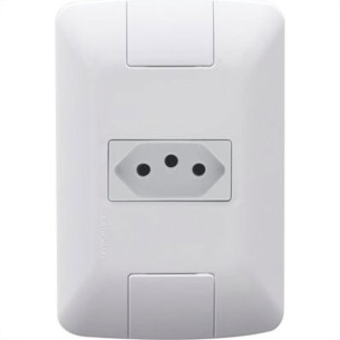 Conjunto Tramontina Aria 4X2 Branco Com Placa (1 Tomada 20A) 57241/013