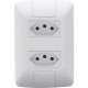 Conjunto Tramontina Aria 4X2 Branco Com Placa (2 Tomadas 10A) 57241/265