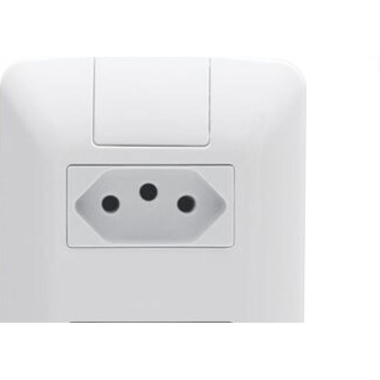 Conjunto Tramontina Aria 4X2 Branco Com Placa (2 Tomadas 10A) 57241/265