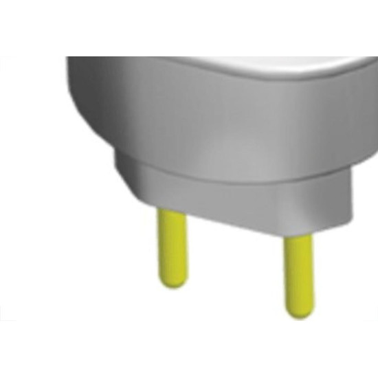 Pino Adaptador (Entrada =2 Redondo/Saida =2 Universal) Ilumi Cinza Com 1Peca 12071 Pino Adaptador (Entrada =2 Redondo/Saida =2 Universal) Ilumi Cinza Com 1Peca 12071