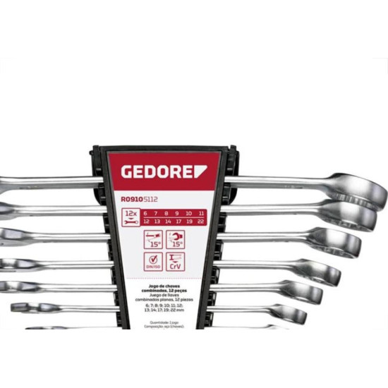 Chave Combinada Gedore Red 6A22 14B Kit Com 12Pecas Chave Combinada Gedore Red 6A22 14B Kit Com 12Pecas