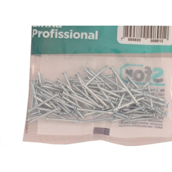 Prego Aco Sforplast Com Cabeca 12X10 (1,80X23mm) 100pcs Prego Aco Sforplast Com Cabeca 12X10 (1,80X23mm) 100pcs