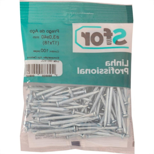 Prego Aco Sforplast Com Cabeca17X18 (3,0X40Mm) 100pcs 4434 Prego Aco Sforplast Com Cabeca17X18 (3,0X40Mm) 100pcs 4434