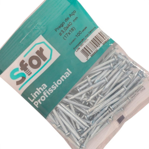 Prego Aco Sforplast Com Cabeca17X18 (3,0X40Mm) 100pcs 4434 Prego Aco Sforplast Com Cabeca17X18 (3,0X40Mm) 100pcs 4434